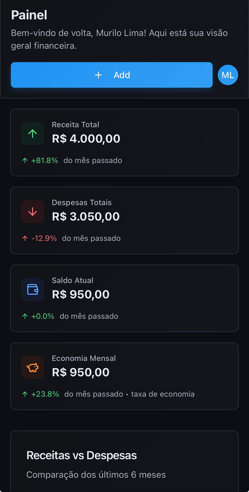 Lançamento por chat