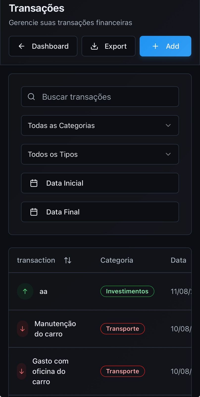 Relatório semanal